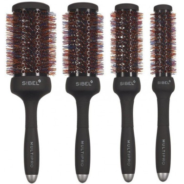 Set 4 perii de par ceramice rotunde Sibel Multipro